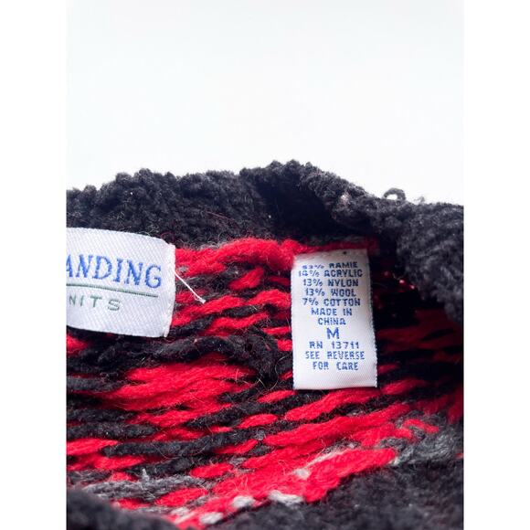 NWT Men's Marsh Landing Red Fair Isle Hand Knit Sweater Size M - Picture 4 of 8